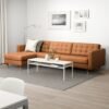 4 Seat Sofa with Chaise Longue Golden Brown