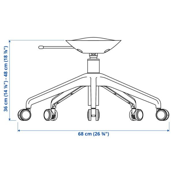 langfjaell-star-base-with-5-legs-and-castors-black__0949004_pe799463_s5.jpg Chair Base with 5 Legs and Castors Black